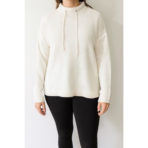 Eileen Fisher Sweaters - Eileen Fisher Waffle Knit Cotton Blend Mock Neck Pullover Sweater
